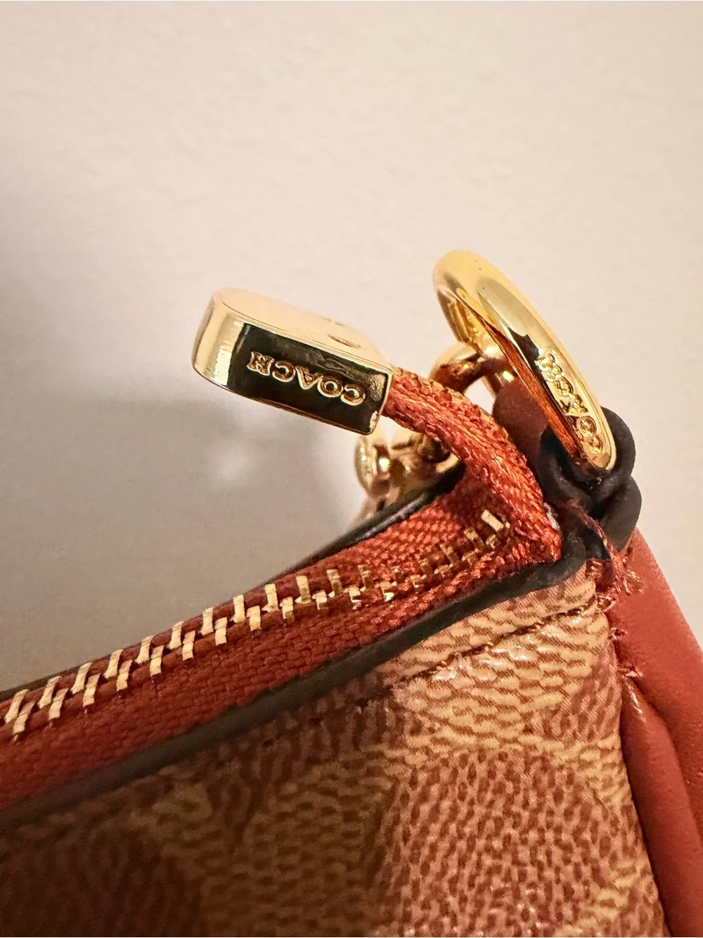 Coach Signature Monogram Shoulder Bag – Brown & Rust